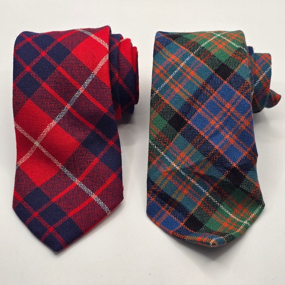 Hamilton Macdonell Of Glengarry Wool Tie Set Mens Tartan Plaid Made in Scotland‎